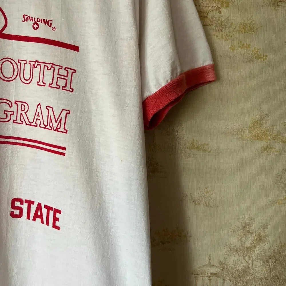 80s Distressed Champion Ringer Tee | Winston Salem State HBCU NYSP | XL - Picture 9 of 16